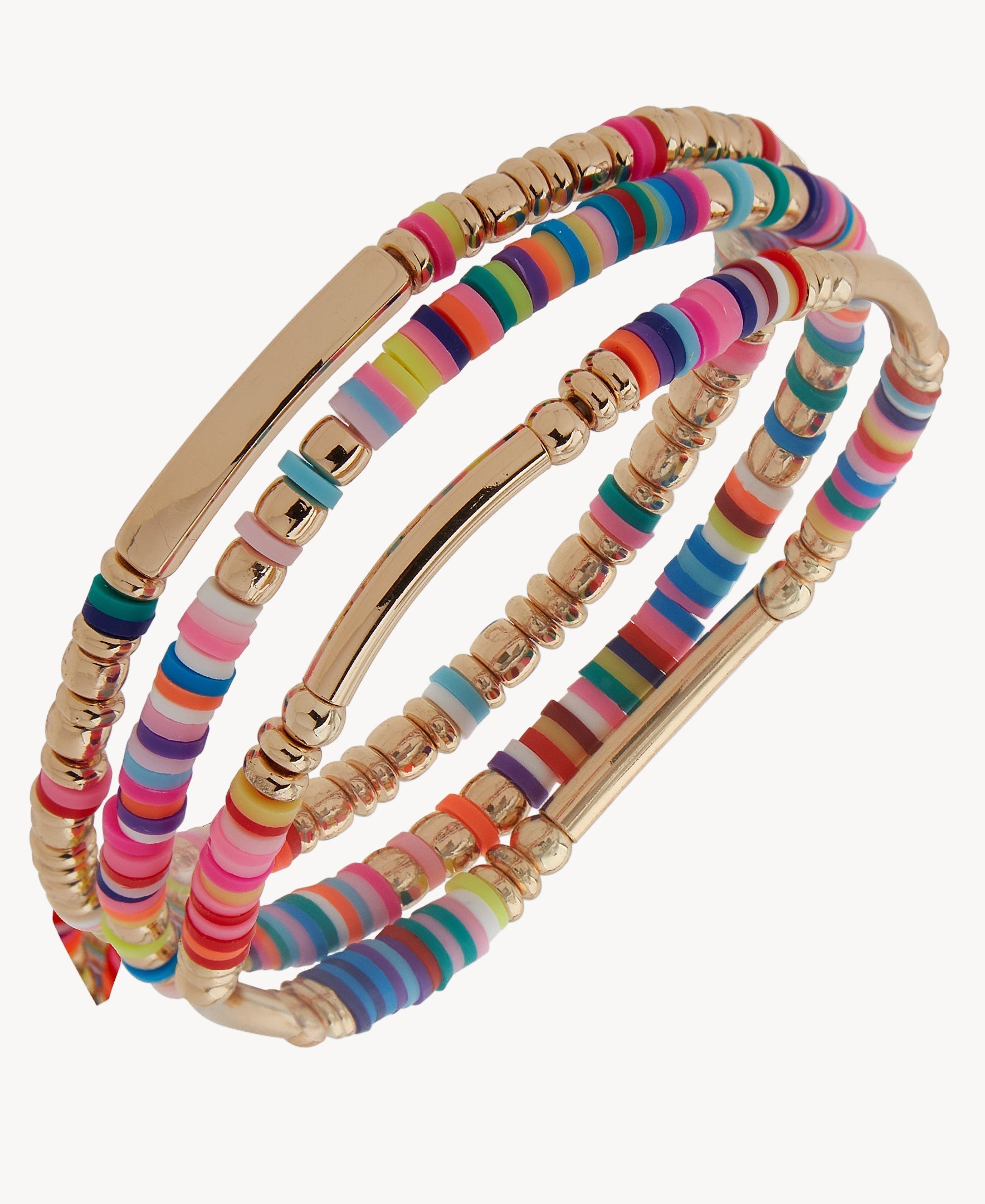 مجموعة أساور ناين ويست 19B00536 متعددة الألوان من الخرز المرن