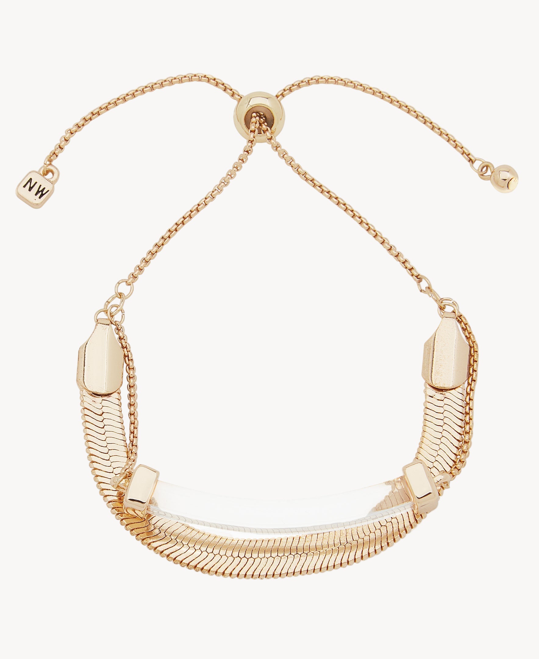 سوار منزلق قابل للتعديل باللون الذهبي من ناين ويست 19B00543