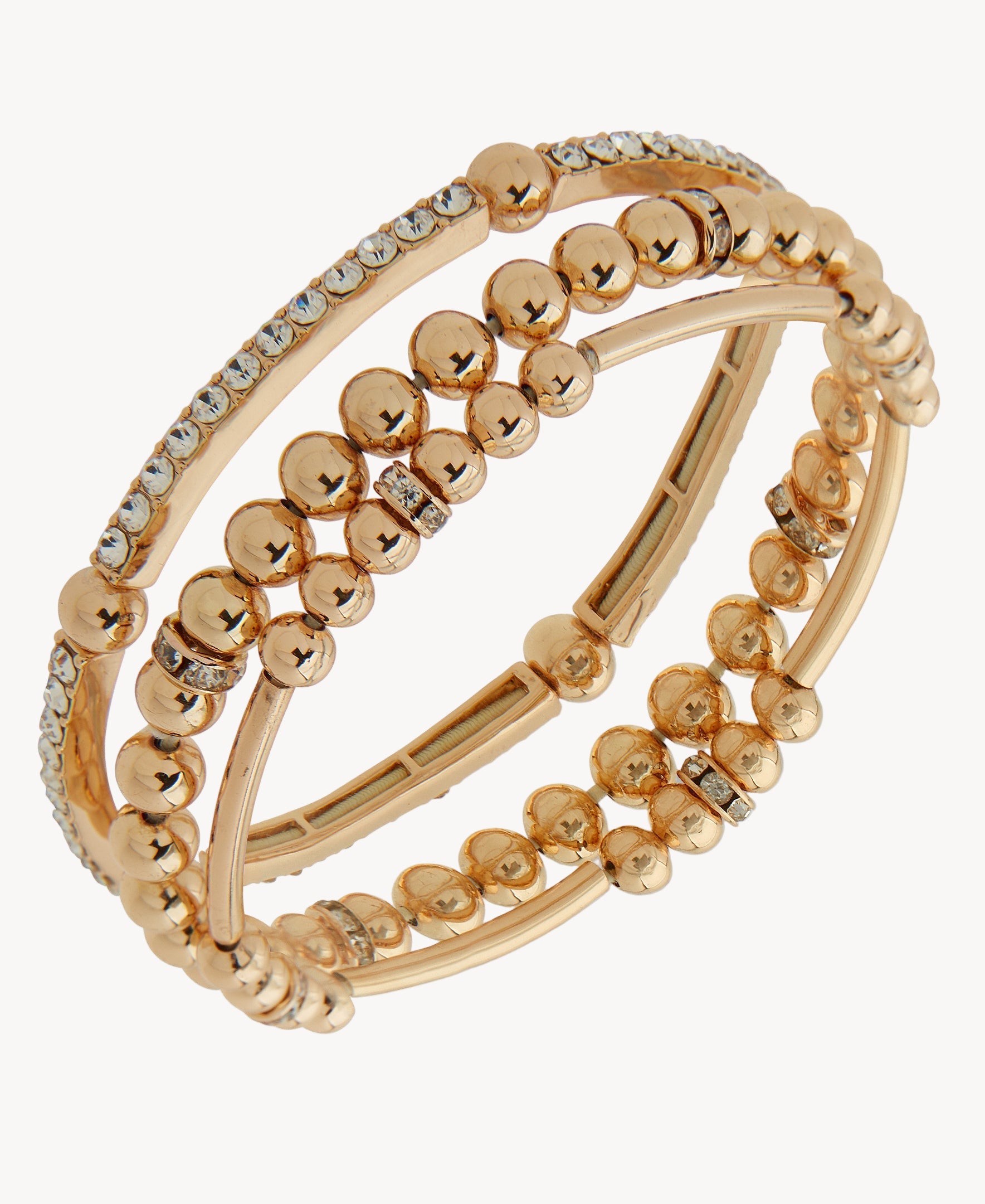 سوار ناين ويست 19B00794 ذهبي اللون مرصّع بالخرز والكريستال