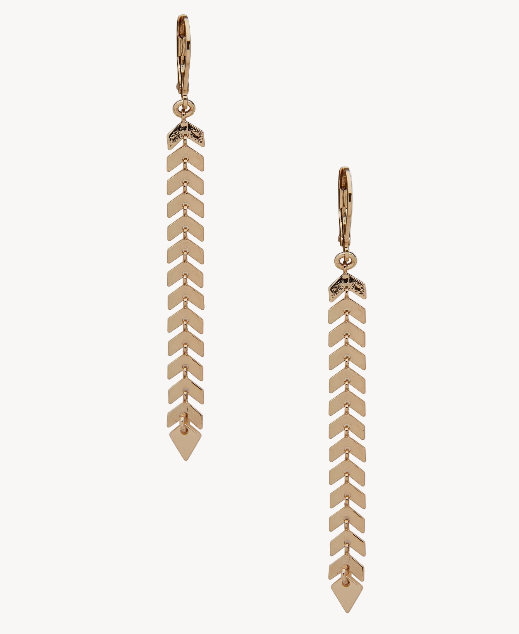 أقراط متدلية من الذهب بتصميم شيفرون من ناين ويست 19G01290
