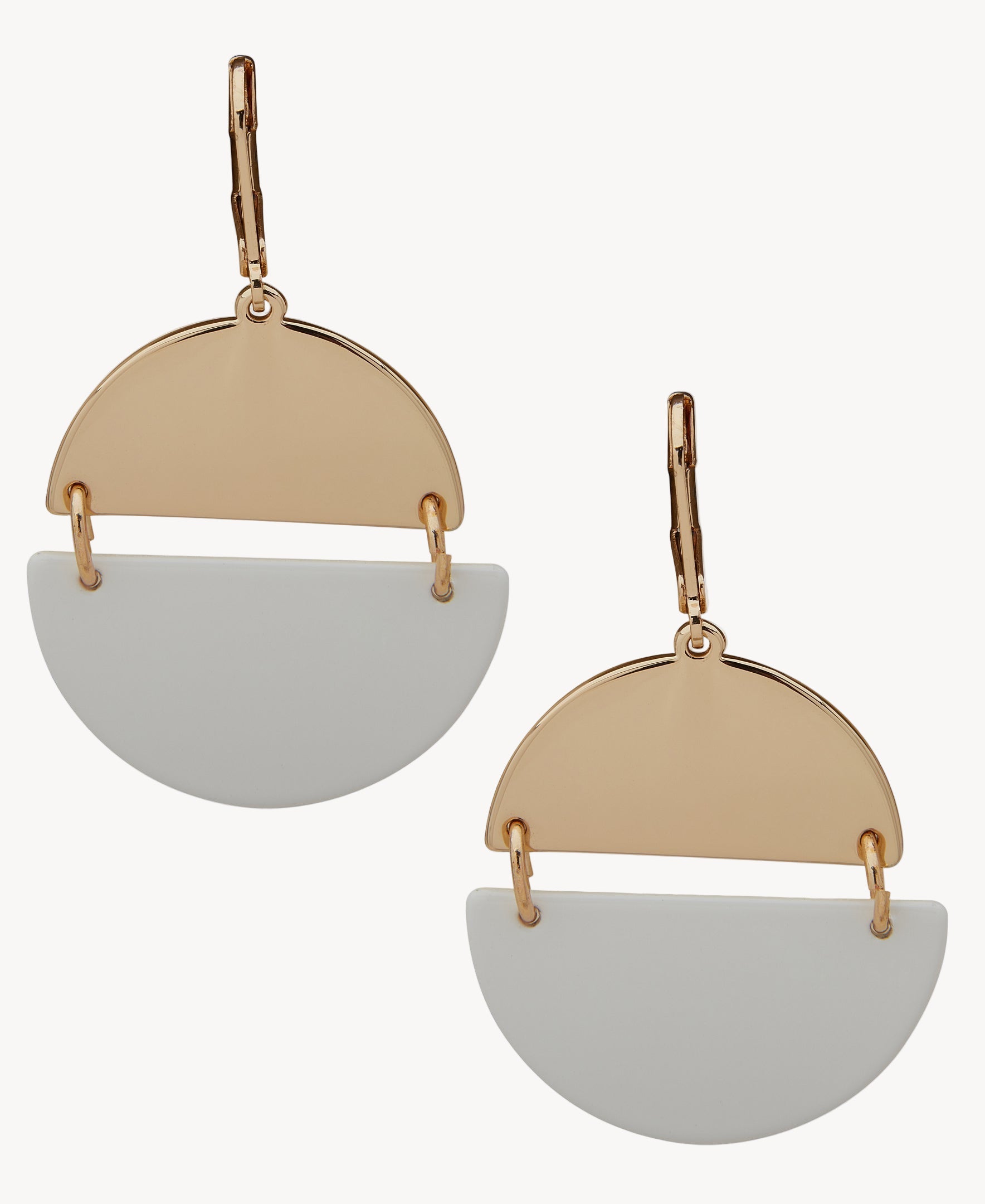 أقراط متدلية هندسية ثنائية اللون من ناين ويست 19G01293