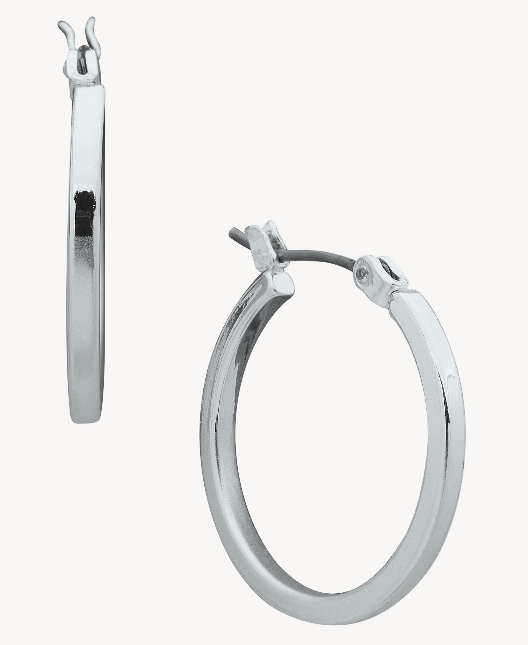 أقراط دائرية كلاسيكية فضية اللون من ناين ويست 19G01321