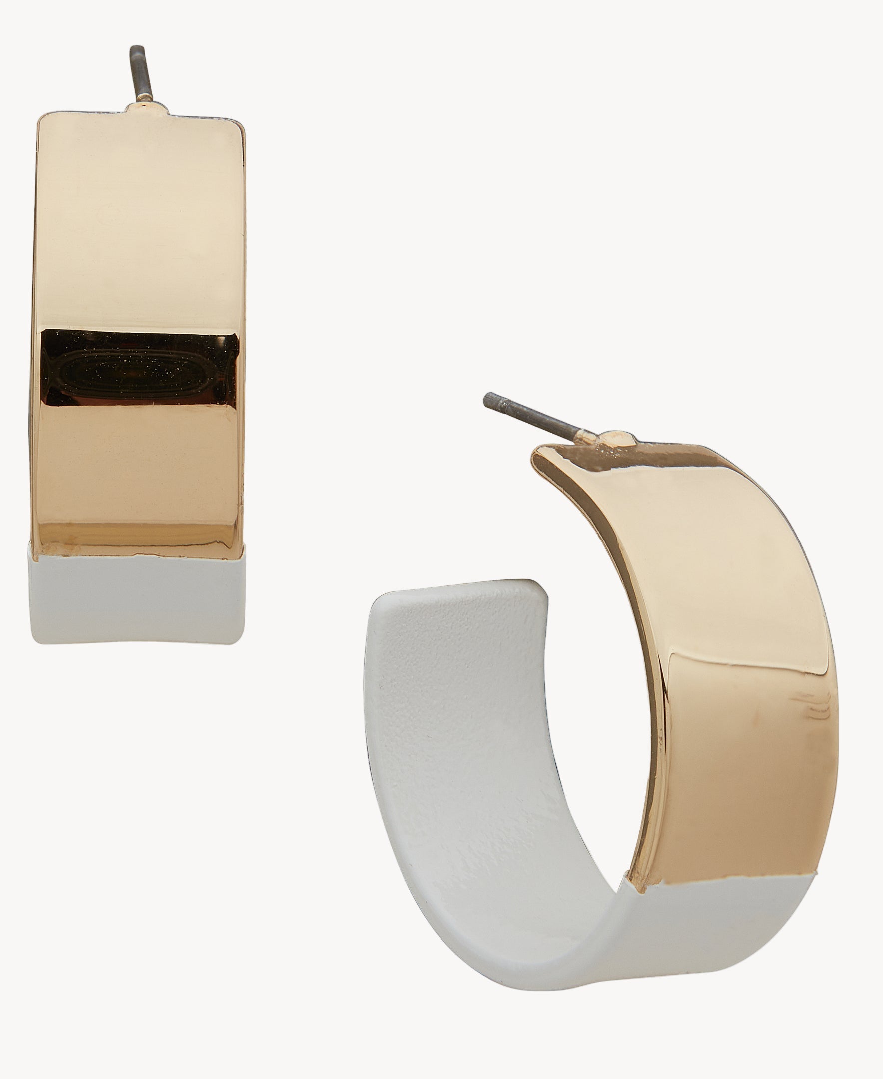 أقراط دائرية عريضة ثنائية اللون من ناين ويست 19G01330