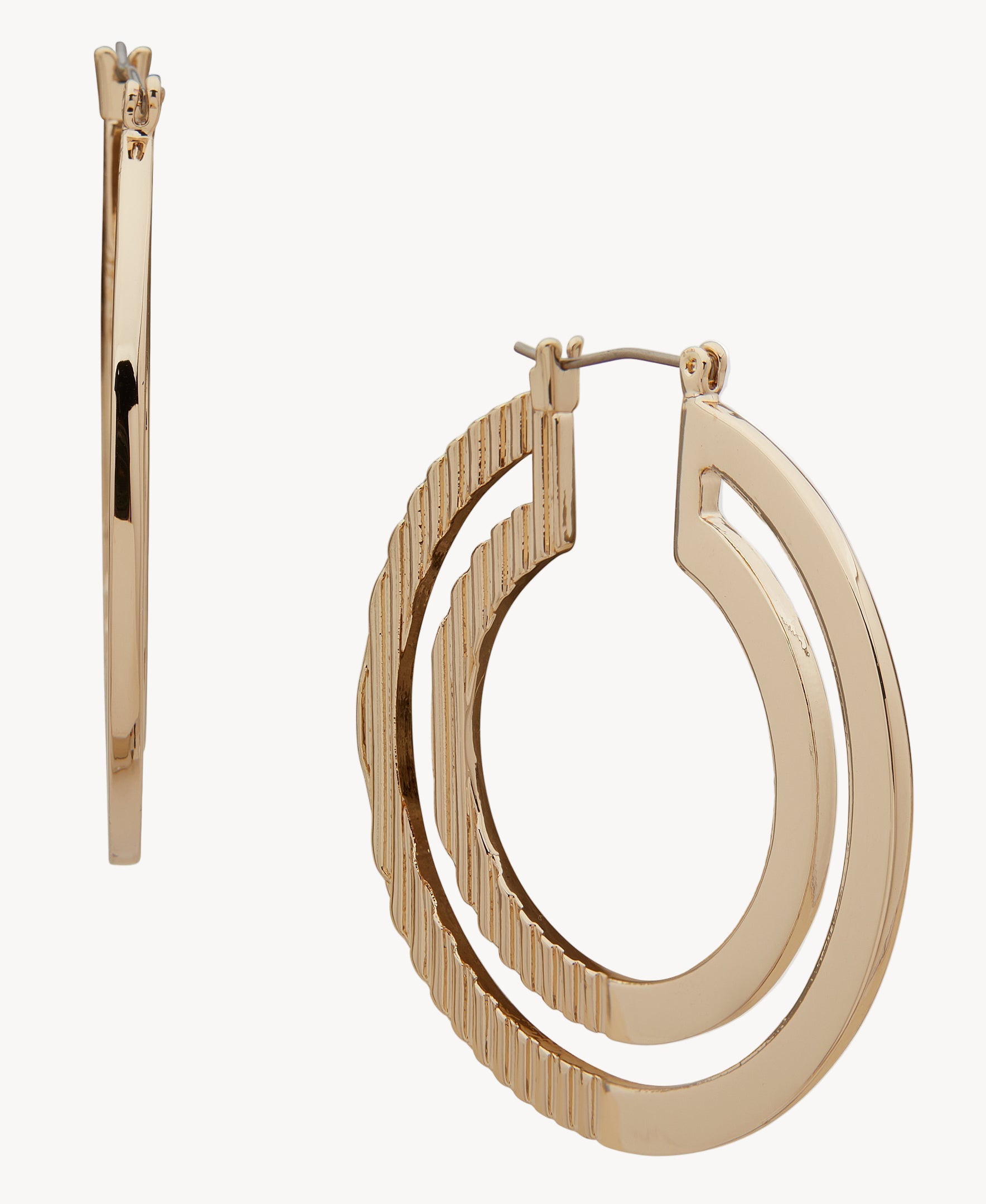 أقراط ناين ويست 19G01354 ذهبية مزدوجة الطبقات