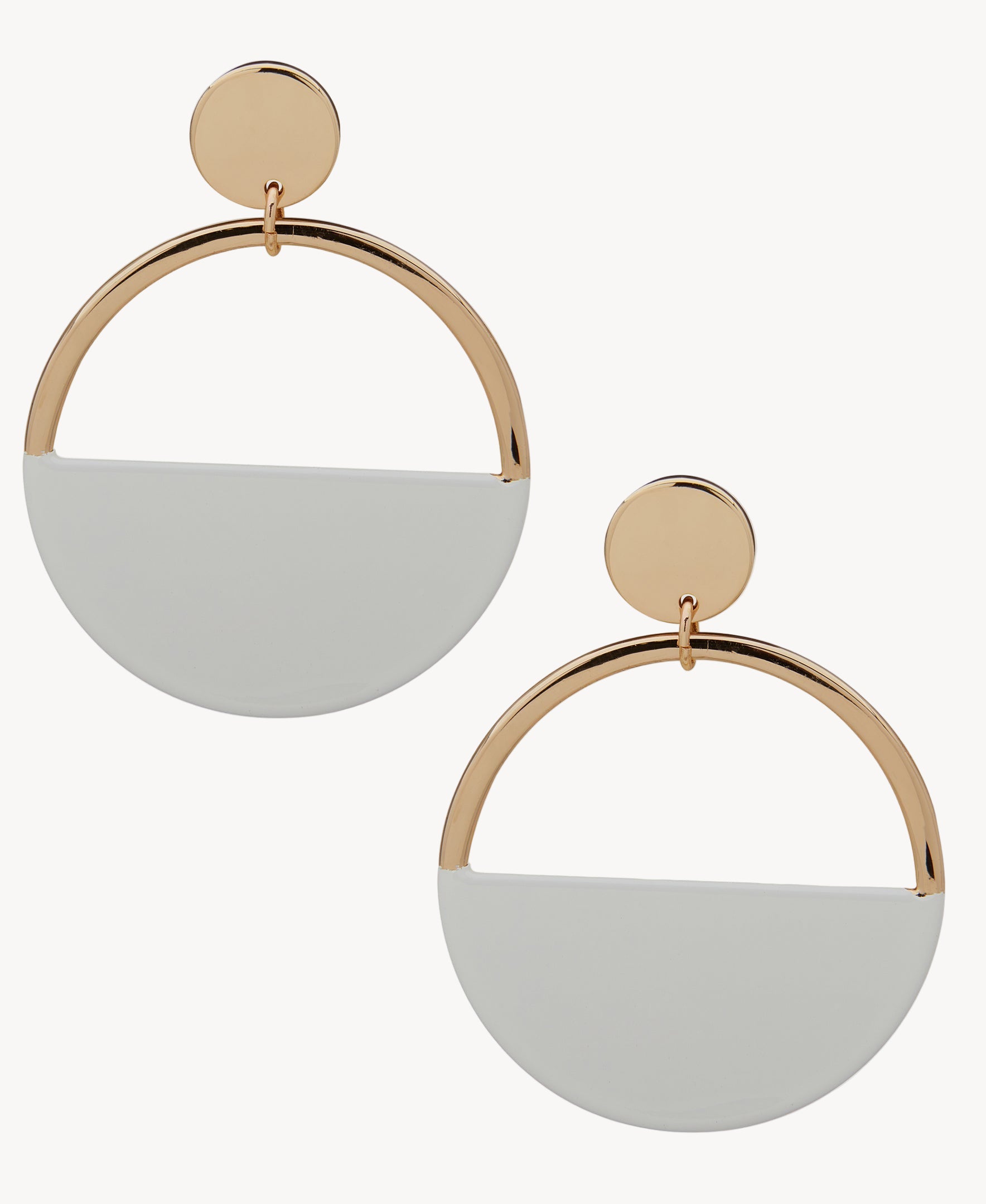 أقراط متدلية دائرية ثنائية اللون من ناين ويست 19G01361