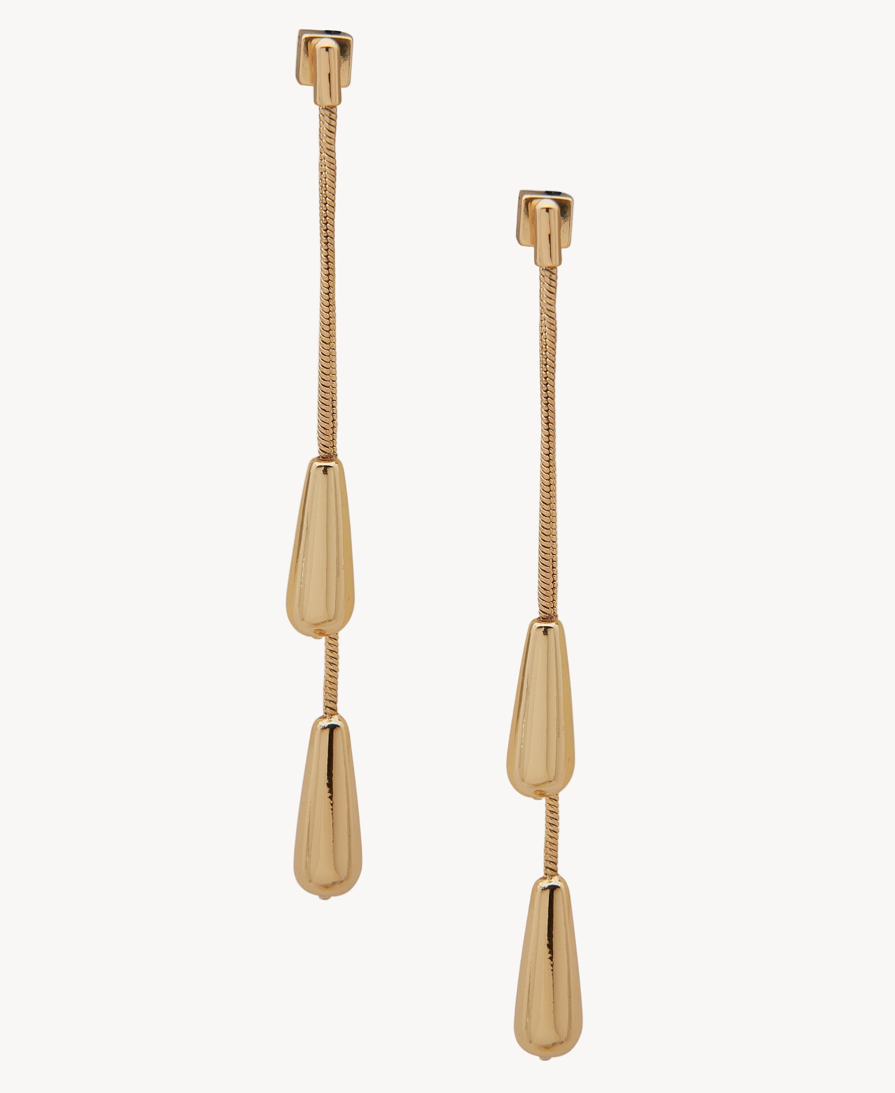 أقراط ناين ويست الذهبية الطويلة المتدلية مع لمسات على شكل دمعة 19G02399