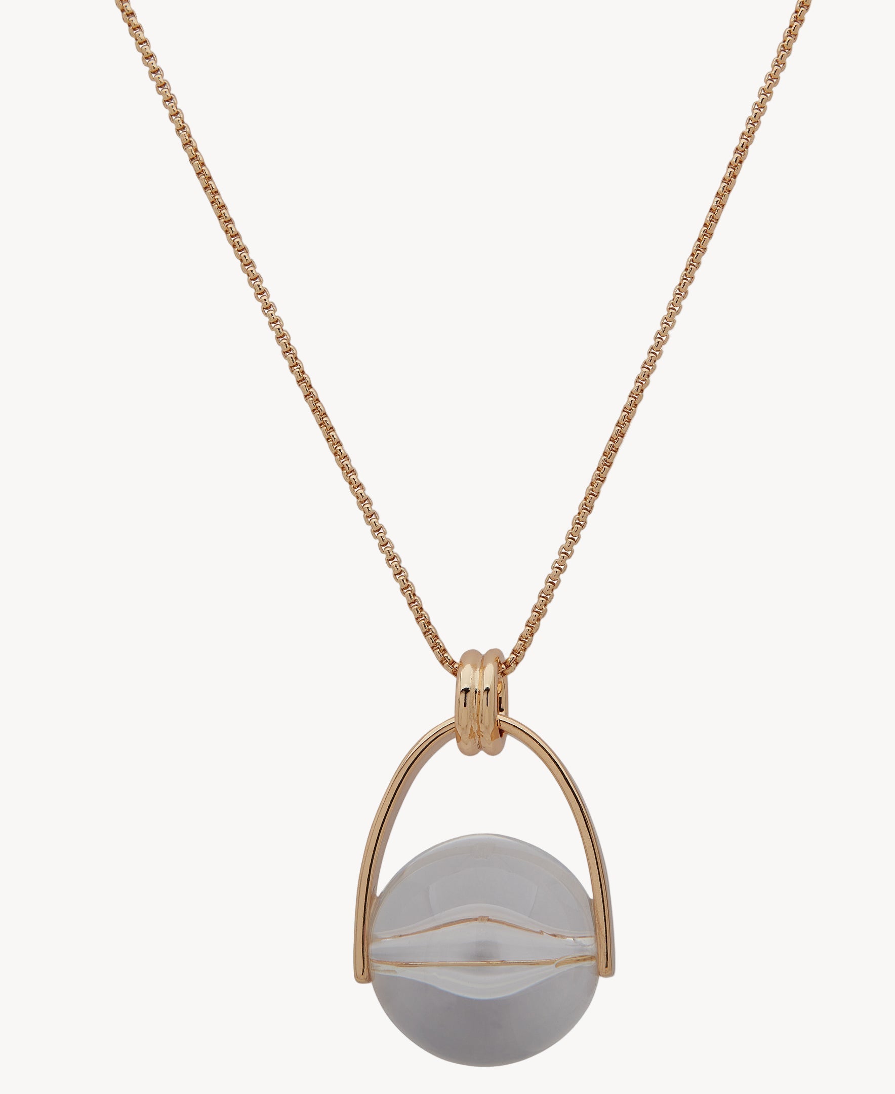 قلادة ذهبية من ناين ويست 19N00629 مع كرة زجاجية