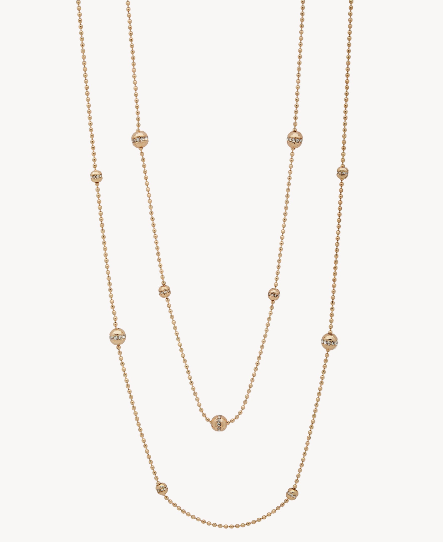 عقد ناين ويست 19N00918 ذهبي طويل مرصع بأحجار الراين