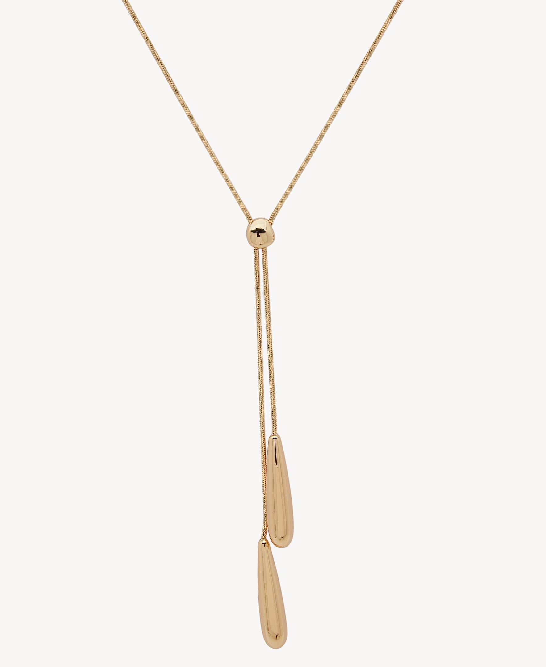 قلادة لاريا الذهبية القابلة للتعديل من ناين ويست 19N00939 مع أطراف على شكل دمعة