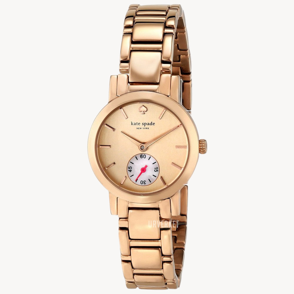 ساعة كيت سبيد النسائية باللون الذهبي الوردي من الفولاذ المقاوم للصدأ 1YRU0544