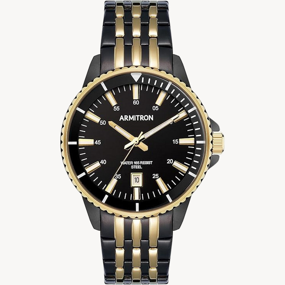 ساعة أرميترون 20/5414BKGB كوارتز بمينا أسود/ذهبي