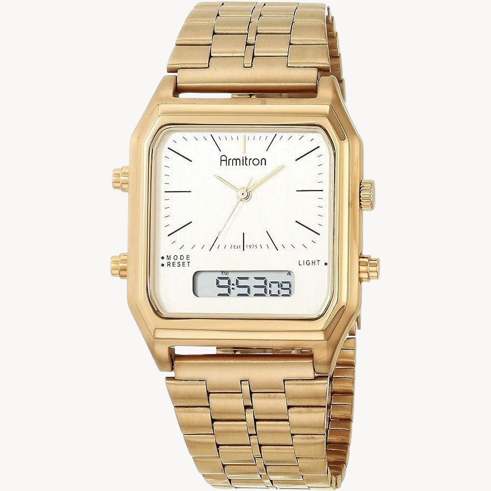 ساعة أرميترون 20/5453chgp كوارتز بمينا بلون الشمبانيا/الذهب