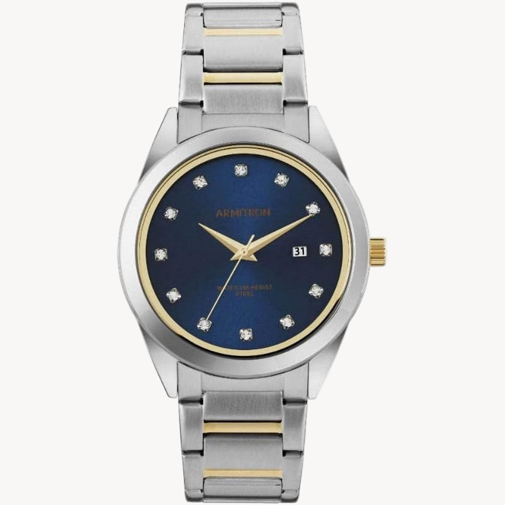 ساعة أرميترون 20/5455NVTT كوارتز بلون أزرق بحري/ثنائي اللون
