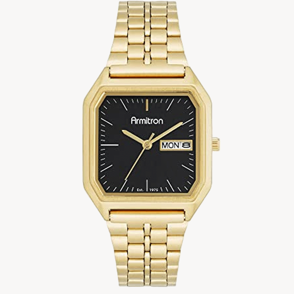 ساعة أرميترون 20/5466bkgp كوارتز بمينا أسود/ذهبي