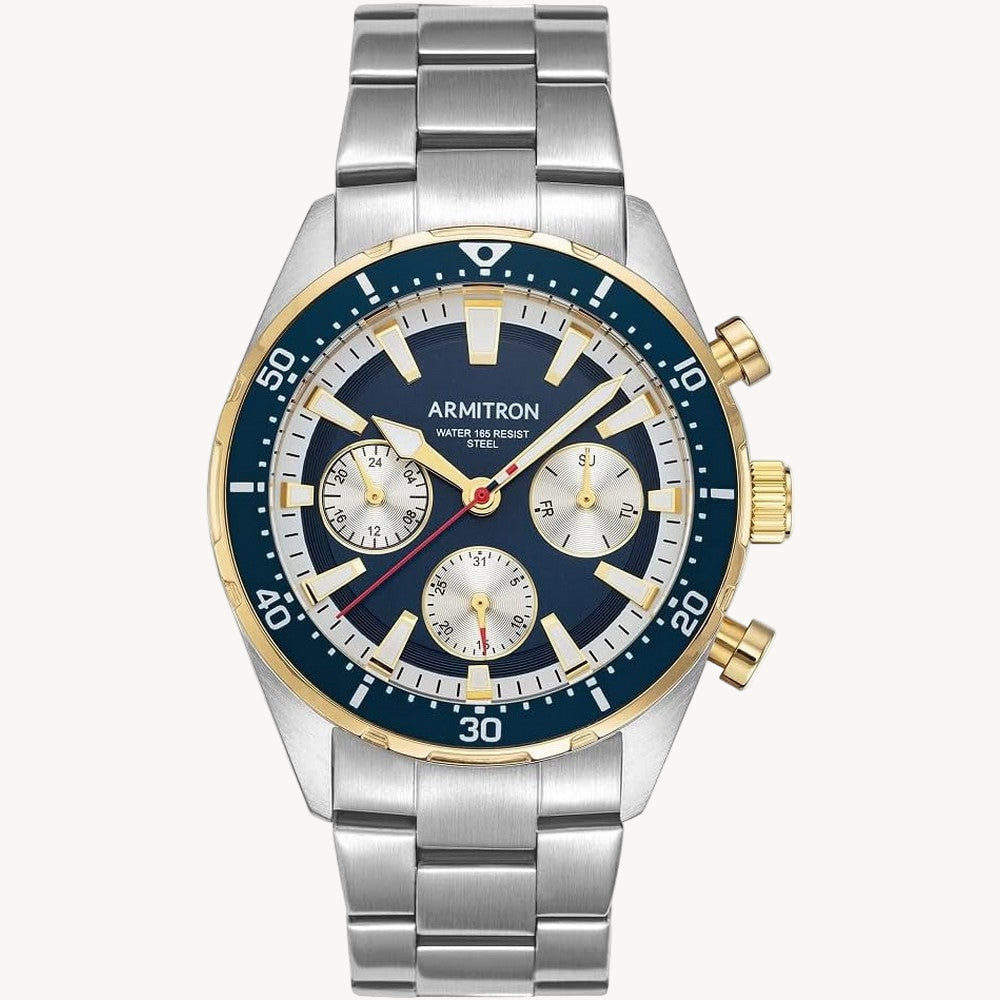 ساعة أرميترون 20/5486nvtt للرجال، كوارتز، لون أزرق بحري/ثنائي اللون