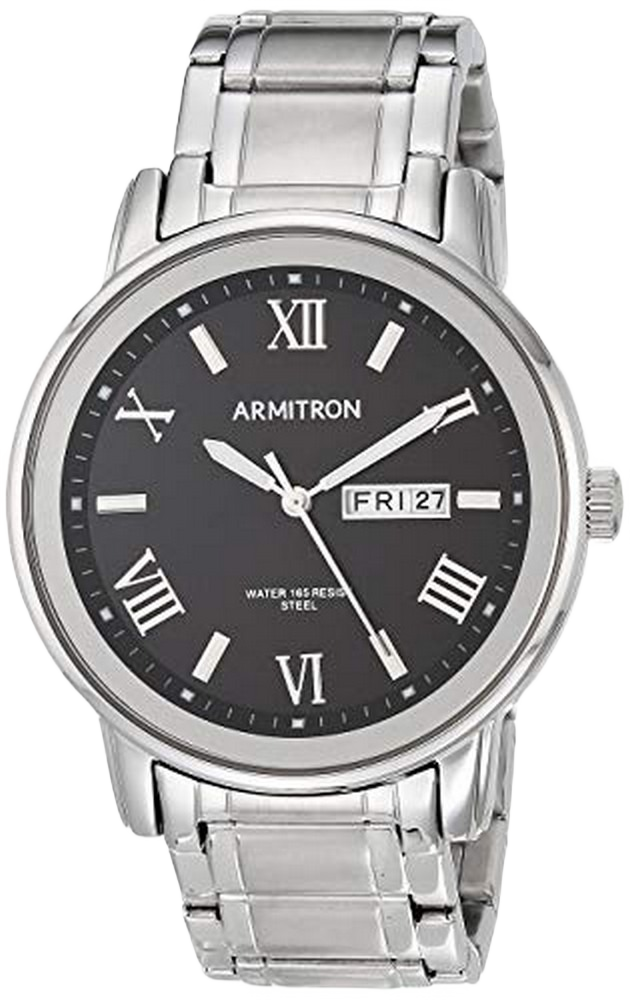 Armitron 20/4935BKSV Men's Day/Date Function Bracelet Watch