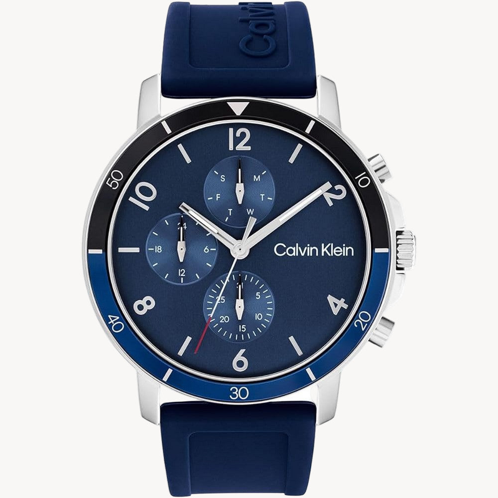 Calvin KleinGAUGE SPORT MEN's Blue DIAL, NAVY SILICONE WATCH - 25200071
