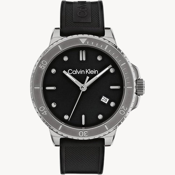 Calvin Klein Analogue Quartz Watch for Men with Black Silicone Bracelet - 25200207