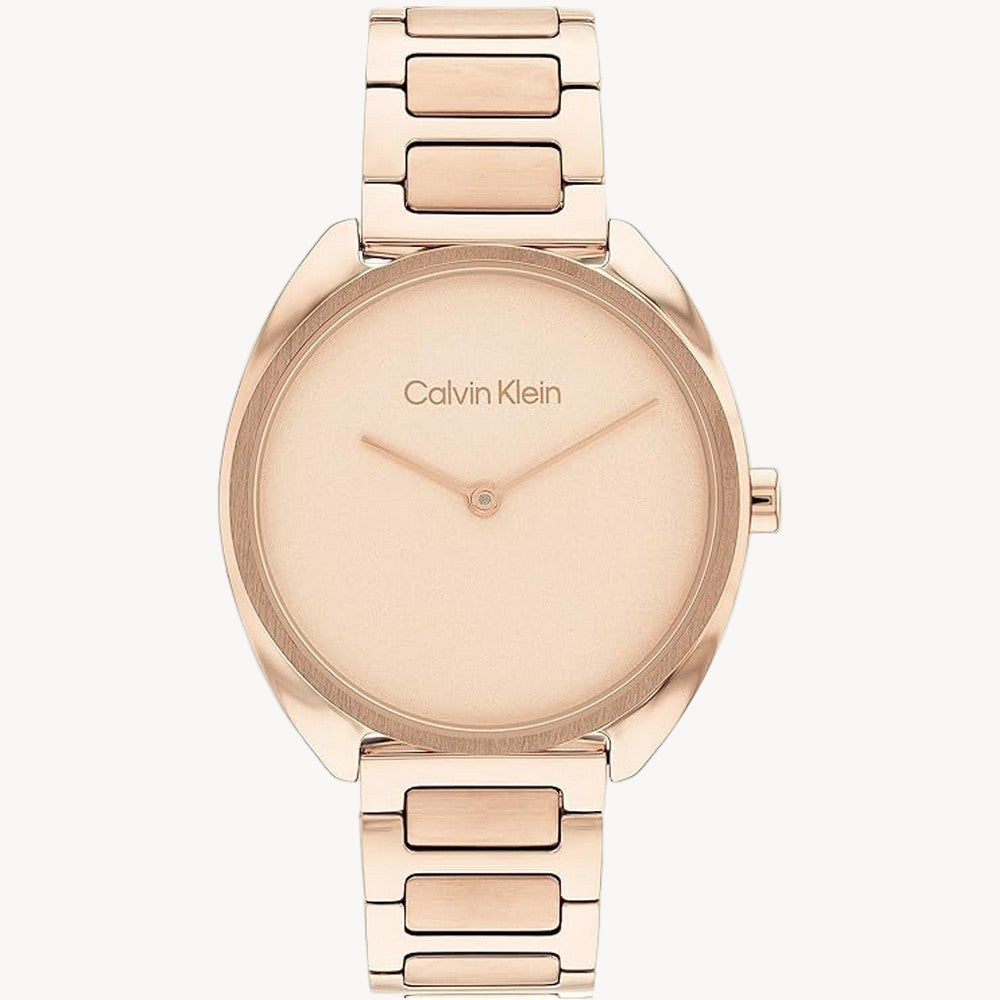 Calvin Klein 25200277 Women's Analogue Quartz Watch with Gold Eyelet Stainless Steel Bracelet, Golden Eyelet