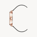 ساعة ناين ويست النسائية الرسمية - هيكل من الذهب الوردي، قطر 34 مم، وسوار من الجلد الأزرق (NW/2554RGNV)