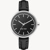 Nine West Women's Dress Watch – 34?mm Gray-Tone Case, Black Croco-Grain Leather Strap (NW/2555BKBK)