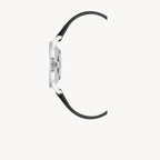 ساعة ناين ويست النسائية الرسمية - هيكل رمادي اللون، مقاس 34 مم، حزام جلدي أسود (NW/2557BKBK)