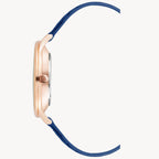 ساعة ناين ويست النسائية الرسمية - هيكل ذهبي اللون مقاس 40 مم، وسوار من الفولاذ المقاوم للصدأ باللون الأسود (NW/2560RGNV)