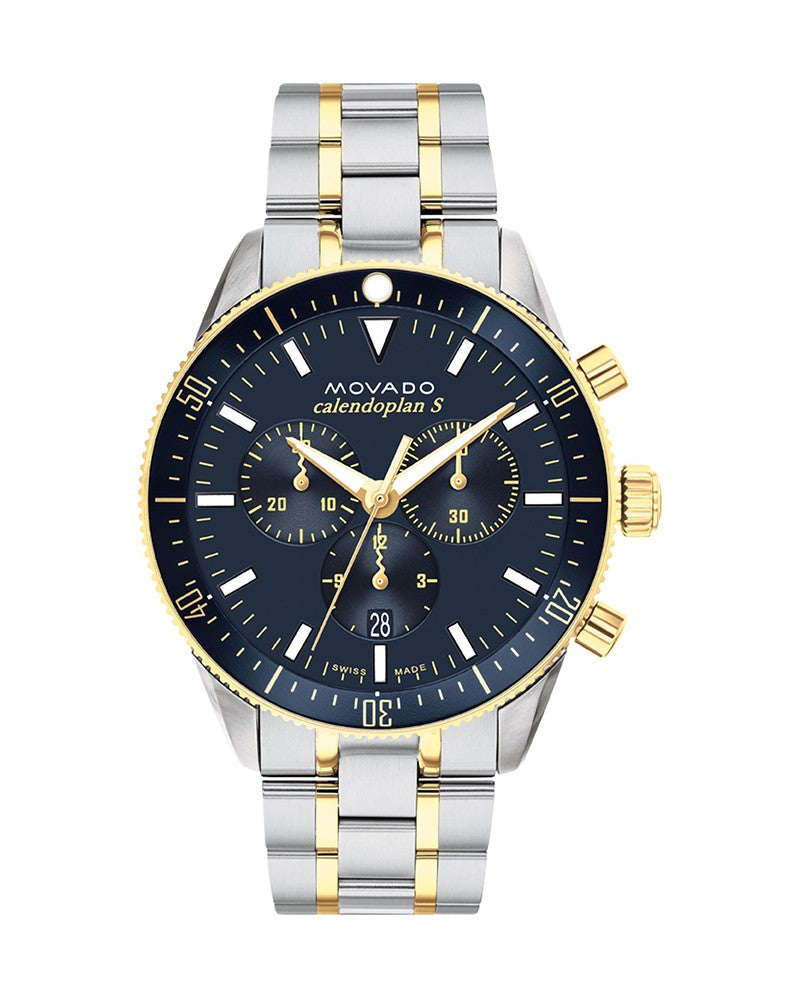 Movado 3650126 Heritage Chronograph Quartz Blue Dial Men's Watch