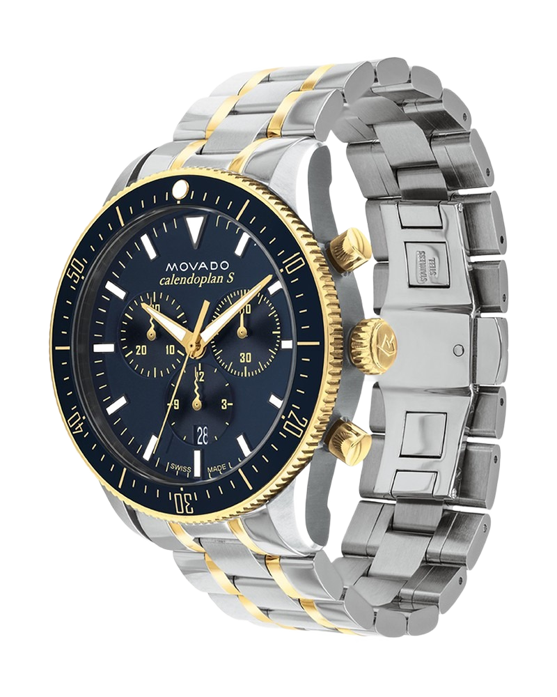 Movado 3650126 Heritage Series Calendoplan Chronograph Blue Dial