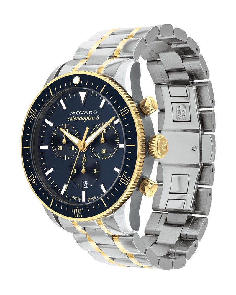 Movado 3650126 Heritage Chronograph Quartz Blue Dial Men's Watch