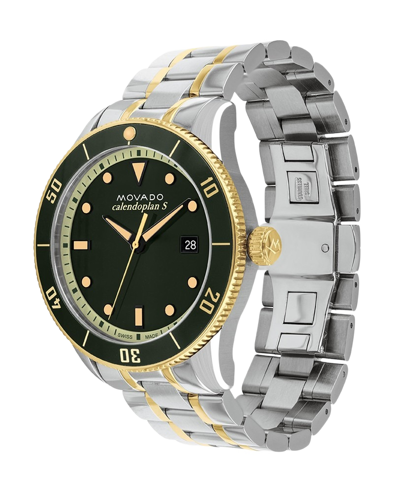 Movado 3650127 Heritage Quartz Green Dial Two-Tone Men's Watch