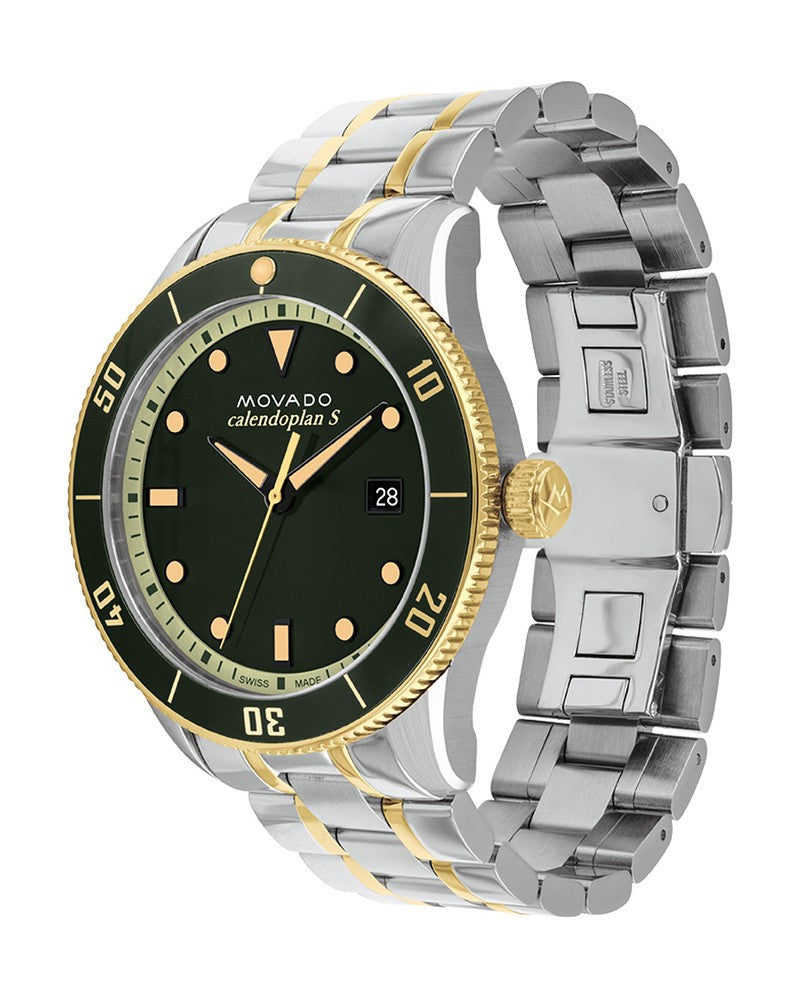 Movado 3650127 Heritage Quartz Green Dial Two-Tone Men's Watch