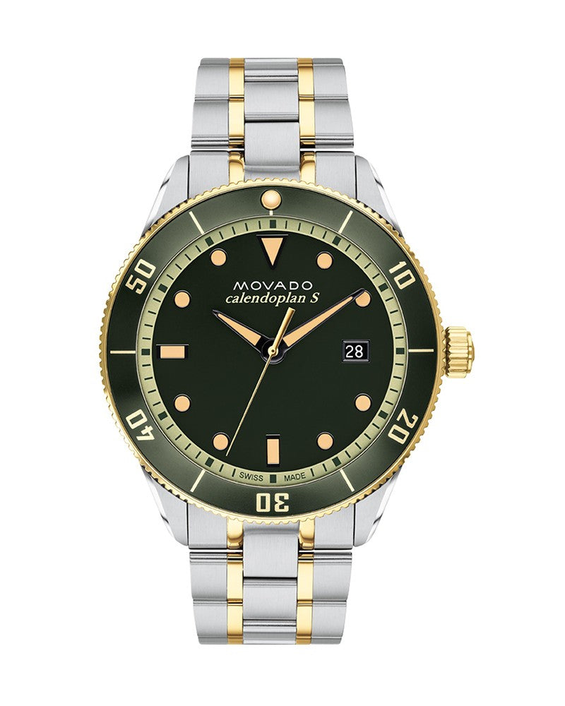 Movado 3650127 Heritage Quartz Green Dial Two-Tone Men's Watch