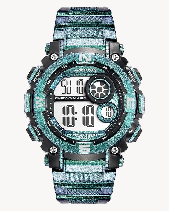 ساعة أرميترون 40/8284GLX كرونوغراف رقمية للرجال من أرميترون بسوار من الراتنج المعدني