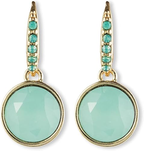 60359818 Lonna & Lilly "Classics" Gold-Tone/Green Hoop Earrings