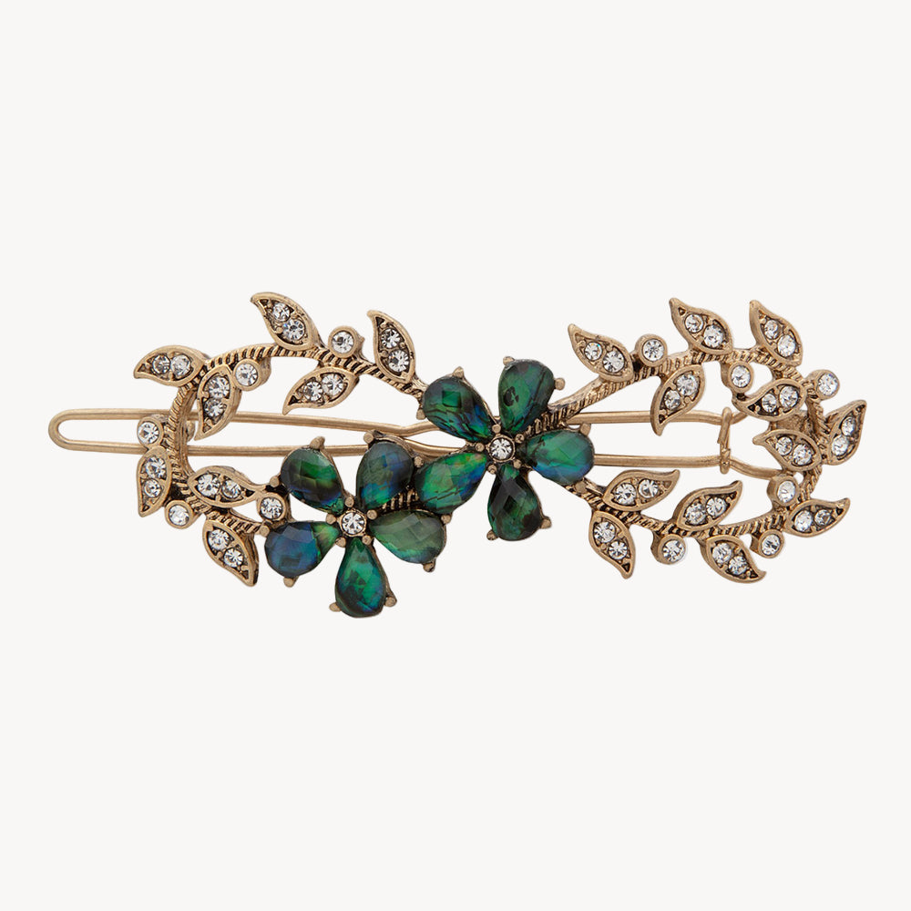 مشبك شعر كريستالي مزهر باللون الأخضر من لونا آند ليلي 15H00070