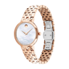 Movado 607825 Ladies White Dial Watch Gold Tone Case Quartz