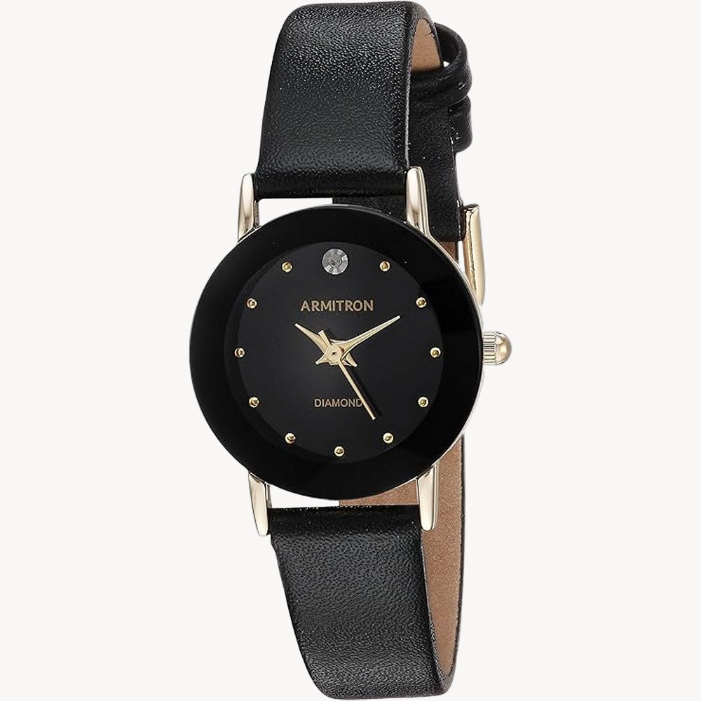 Armitron 75/2447  Diamond Accented Leather Strap Women's Watch ARMITRON