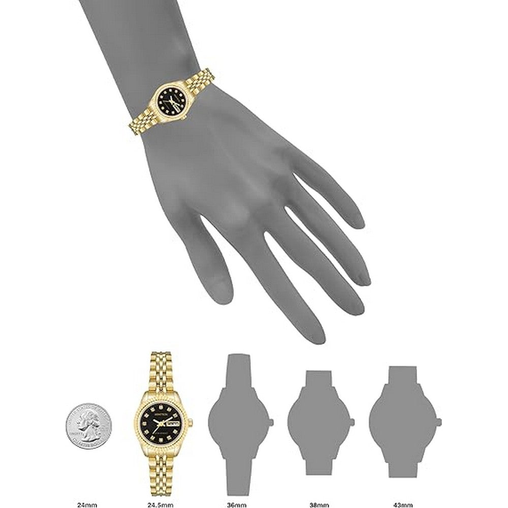 ساعة أرميترون 75/2475BKGP كوارتز بمينا أسود/ذهبي