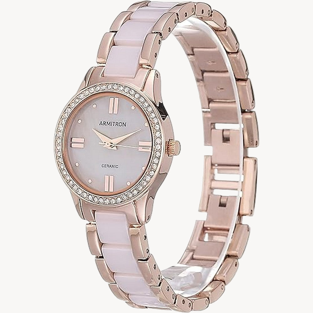 ساعة أرميترون 75/5714BMRG كوارتز بمينا من الذهب الوردي
