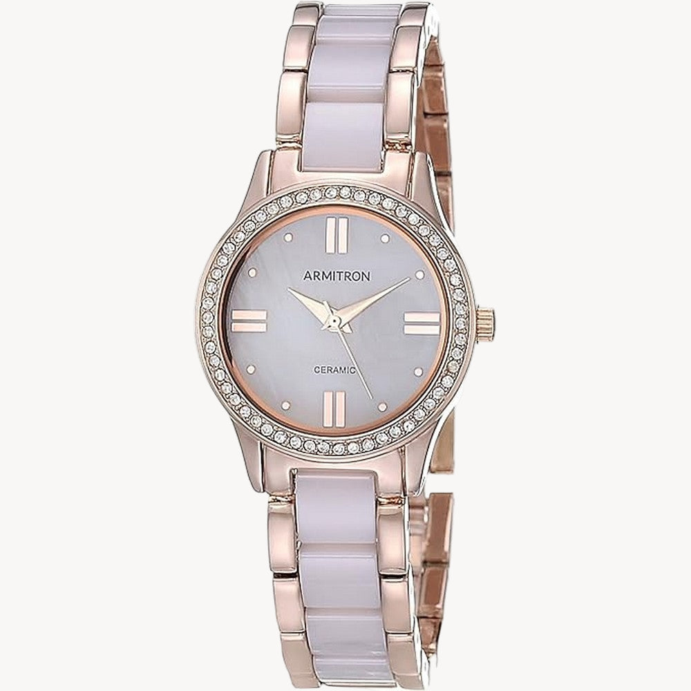 ساعة أرميترون 75/5714BMRG كوارتز بمينا من الذهب الوردي