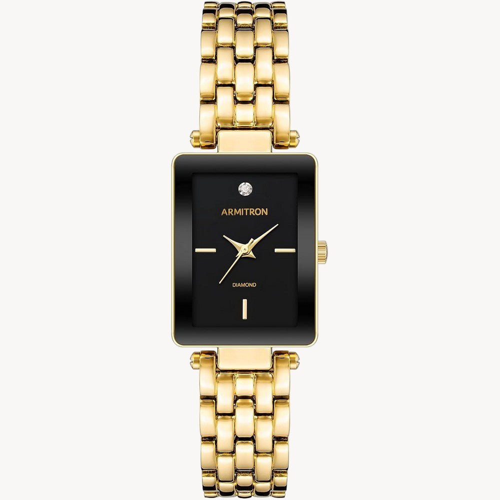 ساعة أرميترون 75/5769BKGP كوارتز بمينا أسود/ذهبي