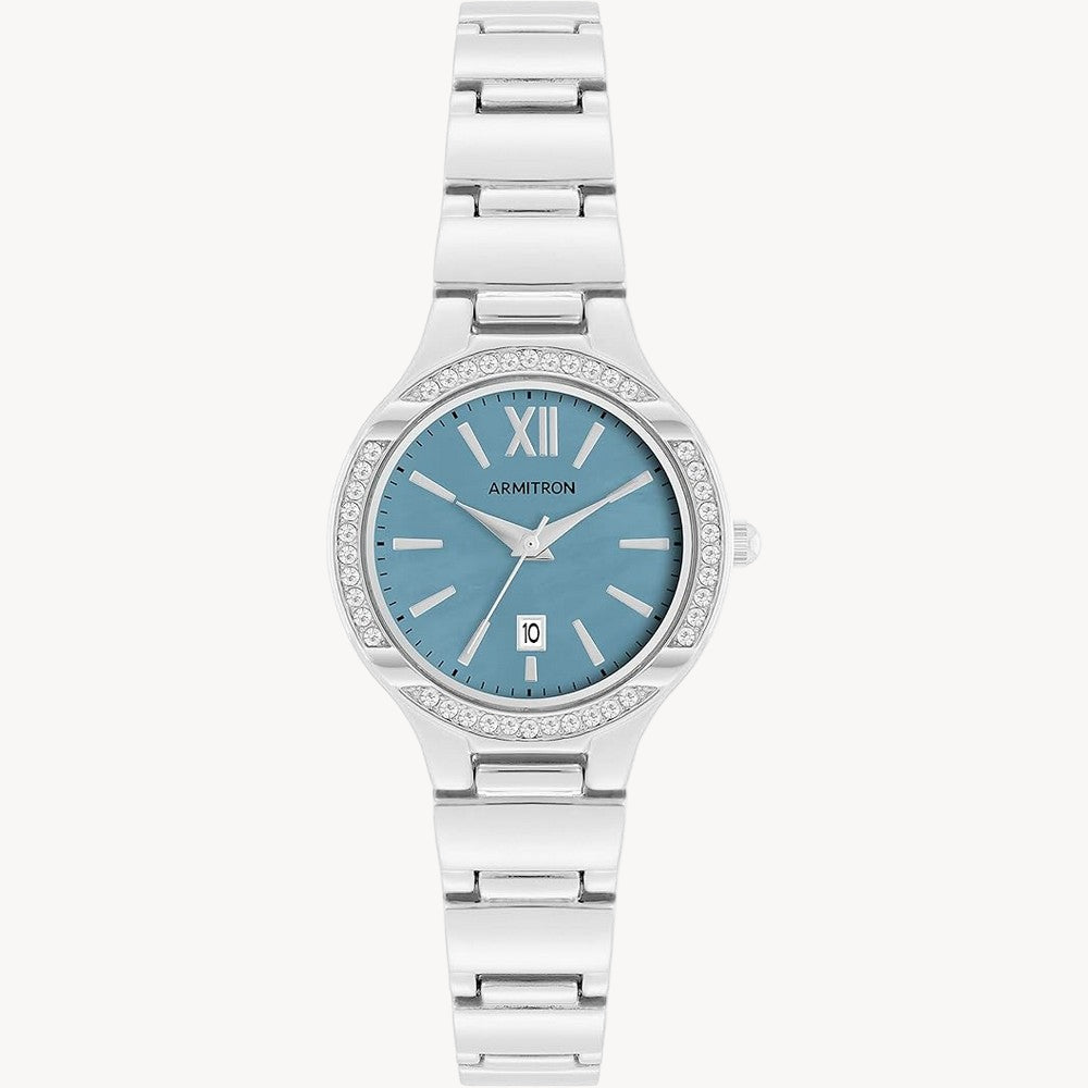 ساعة أرميترون 75/5878BMSV كوارتز بمينا زرقاء للنساء