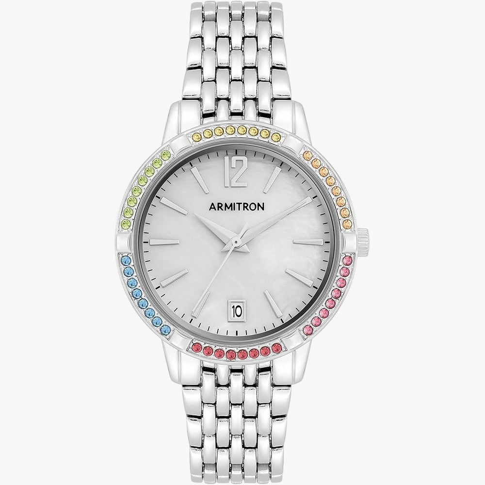 ساعة أرميترون 75/5887MPSR كوارتز نسائية بمينا فضي/عرق اللؤلؤ