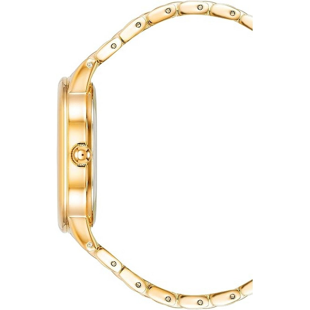 ساعة أرميترون 75/5908WTGP كوارتز بمينا بيضاء/ذهبية للنساء