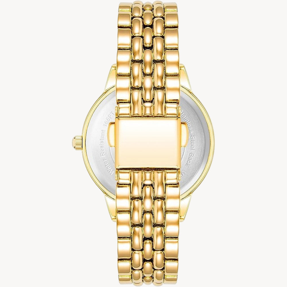 ساعة أرميترون 75/5908WTGP كوارتز بمينا بيضاء/ذهبية للنساء