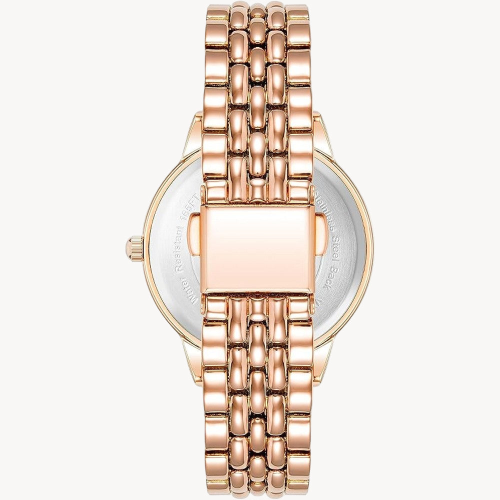 ساعة أرميترون 75/5908WTRG كوارتز بمينا من الذهب الوردي للنساء