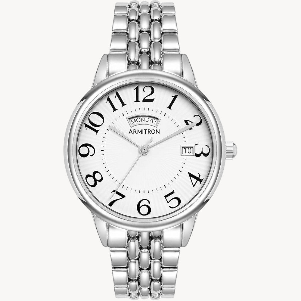 ساعة أرميترون 75/5908WTSV كوارتز نسائية بمينا أبيض/فضي