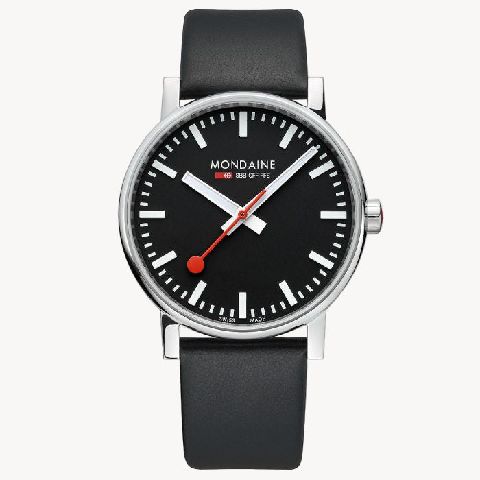 Mondaine Classic Men’s Watch A660.30314.64SBB.S | 36 mm Black Steel Swiss Quartz