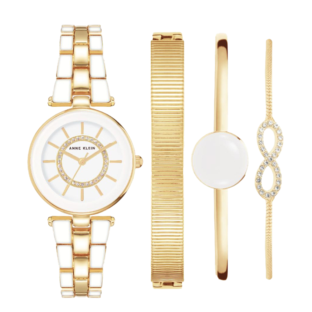 آن كلاين AK/3286WTST — ساعة نسائية بمينا أبيض